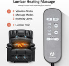 MCombo Oversized Power Lift Recliner Chair for Elderly, Lift Chair with Heat and Massage, Lift Recliner for Big and Tall, Cup Holders, USB &Type C Ports, Faux Leather R7092 (Black, Oversize)