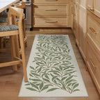 RUGGABLE x Morris & Co Machine Washable Area Rug – Pure Willow Boughs Green 5x7, Stain-Resistant, Non-Slip – Medium Rugs for Living Room, Bedroom, Hallway, Entryway & Office–with Cushioned Pad