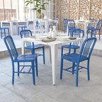 Flash Furniture Gael Commercial Grade 2 Pack Blue Metal Indoor-Outdoor Chair