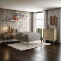 Camaflexi Mid-Century Panel Bed - Twin Size - Light Oak Finish