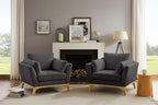 VANOMi Large-Sized Accent Chair, Thick Cushion Bedroom Reading Chair, Comfortable Living Room Single Sofa， Boucle Dark Gray