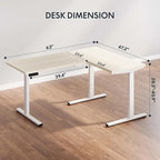 SANODESK L Shaped Electric Standing Desk with Drawer, 63 Inch Ergonomic Adjustable Height Desk with Storage, Corner Desk Sit Stand up Computer Table for Work Office Home, Maple