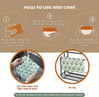 Akeeko Reusable Beeswax Food Wraps - Assorted 9 Packs, Reusable, Plastic-Free Food Storage, 5 Small, 2 Medium, 1 Large Wraps, 1 Extra Large with Tropical Leave Pattern