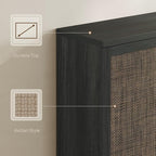 SICOTAS Rattan Shoe Storage Cabinet - Modular Shoe Cabinets with Door Tall Large Shoe Cabinet Storage for Entryway - 31.2" Wide Modular Cabinet for Hallway, Living Room