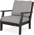 Martha Stewart by POLYWOOD® Chinoiserie Deep Seating Chair in Black/Grey Mist