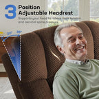 Tami Tami Dual Motor Power Lift Chair Recliner for Elderly with Massage and Heat, Infinite Position Electric Lift Recliner with Adjustable Headrest, USB (T6015 - Plush Fabric, Dark Brown, Medium)