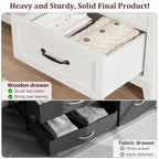 GarveeHome 6 Dresser for Bedroom, 47 in Wide Drawer Dresser with Storage Freestanding, Wooden Closet Storage Chest for Living Room, Bedroom, Entryway, White