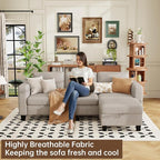 ZeeFu Sectional and Sofa Couches for Living Room - 78'' 3 Seater L-Shaped Modular Couch with Storage Ottoman - Modern Velevt Fabric Upholstered Sofa Set for Small Space Apartment Office