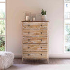 Grain Wood Furniture Greenport 5-Drawer Chest, Solid Wood with Brushed Driftwood Finish