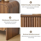 Fluted Sideboard Buffet Cabinet with Storage, 59'' Curved Buffet Cabinet with 4 Doors & Shleves, Modern Credenza Wood Coffee Bar Table Console for Dining Room Kitchen Living Room Entryway, Walnut