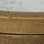 Signature Design by Ashley Korajane Transitional Metal End Table with Tempered Glass Top, Metallic