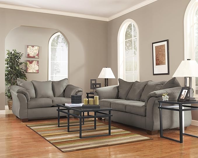 Signature Design by Ashley Darcy Casual Plush Loveseat, Grayish Brown