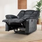 EBELLO Set of 2 Manual Recliner Chair for Adults with Soft Padded Headrest and Backrest, Overstuffed Single Recliner Sofa Chair for Living Room, Green Grey