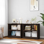 Bookcase, Open Storage Book Cases/Shelves, Floor Standing Indoor Furniture 2 Shelf Book case for Farmhouse Library Office Bedroom Kids, Dark Cherry - 2 Tier