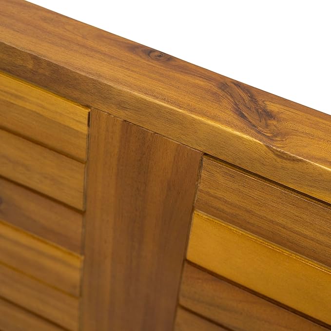 Christopher Knight Home Patio Rectangular Acacia Wood Dining Table with Umbrella Hole, Sturdy for Outdoor Dining, BBQ, Garden, Pair with Dining Chair/Bench, Teak Finish