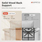 U-Shaped Cloud Modular Sofa Set, Deep Seat 3-Piece 6-Seater Sectional Couch & Removable Arms, Plush Corduroy for Living Room - Beige