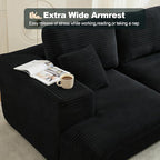 L-Shape Cloud Modular Sectional Sofa Couch,Modern Boneless Sectional Couch with Deep Seat,Upholstered Couches for Living Room Bedroom,No Assembly Required,Black
