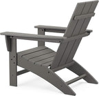 POLYWOOD AD420WH Modern Adirondack Chair, White, Durable High Density Polyethylene Construction, Easy Assembly, Waterproof, Comfortable Contoured Seat