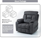 4 OKIN Motor Power Lay Flat Lift Recliner Chair for Elderly Adults Oversized Recliners with Massage Heat, Adjustable Head-Back-Lumbar-Leg-Support, Extended Footrest, 2 Cup Holders