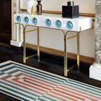 RUGGABLE x Jonathan Adler Washable Modern Area Rug – Op Art Teal 9x12, Stain-Resistant, Non-Slip – Large Machine Washable Rugs for Living Room, Bedroom, Hallway, Entryway & Office–with Standard Pad