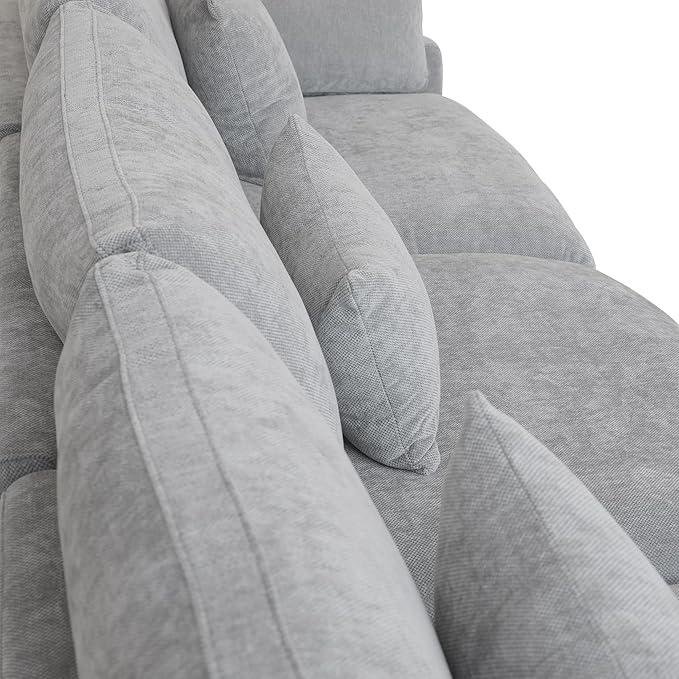 Oversized Modular Sectional Sofa,154inch Cloud Couch Deep Seat Sofa Cushion Covers Removable,LShaped Linen Sectional Couches for Living Room (7 Seater-Gray)
