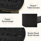 Tribesigns Oval Coffee Table, Mid-Century 2-Tier Coffee Table with Storage Shelf, Modern 45.27" Accent Center Table with Wooden Dual Base for Living Room Bedroom Apartment (Black)