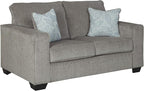 Signature Design by Ashley Altari Modern Loveseat with 2 Accent Pillows, Light Gray