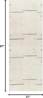 Livabliss x Becki Owens Rivi Moroccan Runner Area Rug, 2'7" x 7'3", Cream/Charcoal