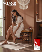 VASAGLE EKHO Collection - Shoe Rack Bench, Storage Bench for Entryway, Synthetic Leather with Stitching, Mid-Century Modern, Loads 300 lb, 11.8 x 31.5 x 19.7 Inches, Caramel Brown ULSB054K01