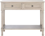 Safavieh Home Collection Tate Greige 2-Drawer Bottom Shelf Console Table