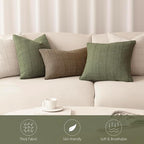 Foindtower Set of 2 Decorative Linen Check Throw Pillow Covers Neutral Farmhouse Lumbar Cushion Covers Modern Boho Home Decor for Sofa Chair Couch Bedroom Living Room,12×20 Inch,Sage Green
