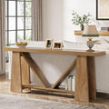 Tribesigns 70.9-Inch Extra Long Console Table for Entryway, 2-Tier Farmhouse Sofa Table with Storage, Wooden Narrow Behind Couch Table for Living Room, Hallway, Foyer