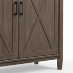 SIMPLIHOME Ela Solid Wood 39 inch Wide Transitional Medium Storage Cabinet in Smoky Brown for The Living Room, Entryway and Family Room
