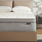 EPITEX Silverluxe Elite Queen Hybrid Mattress, 14 Inch Gel Memory Foam Queen Size Mattress in a Box, Individual Pocket Spring for Low Motion Transfer, Medium Firm Mattress, Gray