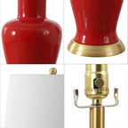 JONATHAN Y JYL4026G Julian 29" Traditional Classic Ceramic Urn LED Table Lamp, Red for Bedroom, Living Room, Kitchen, Home Office, Kids Room