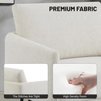 Oversized Accent Chair for Living Room Chairs Reading Arm Chair Comfy Modern Single Sofa Side Chairs with Metal Legs & Soft Cushion for Bedroom, Waiting Room (Chenille Oatmeal, Set of 2)