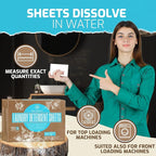 Laundry Detergent Sheets Unscented - Zero Waste, Plastic and Scent Free, Natural Soap - Travel Size Essentials for Washing Clothes, 100 Loads (Unscented)