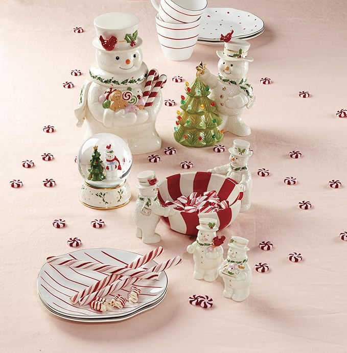 Lenox 896361 Happy Holly Days Snowmen Salt & Pepper Set, 2-Piece, Ivory, Christmas & Holiday Hosting