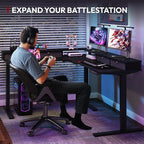 SANODESK 63" L Shaped Standing Desk with 3 Drawers, Height Adjustable Stand up Desk, Corner Gaming Desk with Monitor Stand, Black Frame/Black Top