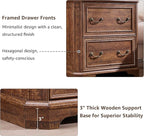T4TREAM 34" Lateral File Cabinet with 2 Drawers, Farmhouse Filing Cabinet with 34" Wide Wooden Tabletop & Smooth Rails, Holds Letter/Legal, Hexagonal Design & Framed Drawer Fronts, Reclaimed Barnwood