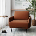 Oversized Accent Chair for Living Room Chairs Reading Arm Chair Comfy Modern Single Sofa Side Chairs with Metal Legs & Soft Cushion for Bedroom, Waiting Room (Velvet Reddish, Set of 1)