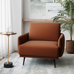 Oversized Accent Chair for Living Room Chairs Reading Arm Chair Comfy Modern Single Sofa Side Chairs with Metal Legs & Soft Cushion for Bedroom, Waiting Room (Velvet Reddish, Set of 1)