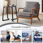 VINGLI Upgraded Premium Corduroy Accent Chairs Set of 2,Upholstered Arm Chair,Solid Wood Comfy Reading Chair with Lumbar Pillow, Mid Century Modern Chairs for Living Room,Bedroom,Light Grey