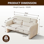 59" W Upgrade Lambswool Fabric Loveseat Sofa, Modern Love seat Couch, Solid and Easy to Install, Upholstered 2-Seater Couch for Bedroom, Apartment, Living Room