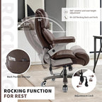 Big and Tall Office Chair 700lbs- Large High Back Executive Computer Desk Chair with 3D Flip-Up Arms, Adjustable Lumbar Support, Extra Wide Plus Size Seat, Heavy Duty Metal Base & Quiet Rubber Wheels