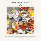 MACKENZIE-CHILDS Enamel Pitcher with Spout for Water, Cut Flowers, and Home Decor, 3 Quarts, White Flower Market