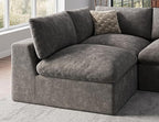 120" Cloud Sectional Couch | Oversize Boneless Couches for Living Room | 4 Seater Modern L-Shape Sofa | Grey
