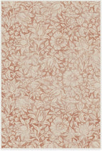 RUGGABLE x Morris & Co Washable Area Rug – Mallow Rust Red 4x6, Stain-Resistant, Non-Slip – Medium Machine Washable Rugs for Living Room, Bedroom, Hallway, Entryway & Office–with Cushioned Pad