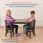 ECR4Kids 30in Square Hardwood Table with 22in Legs, Kids Furniture, Grey Wash