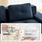 80.3” Blue Boneless Couches for Living Room, Modular Sectional Sofa, 2 Seater Comfy Upholstered Loveseat Deep Seat Corduroy Fabric Cloud Couch No Assembly, Anti-Slip Design